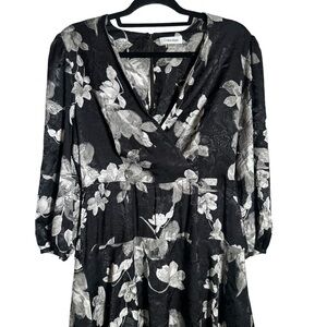 Floral midi wrap dress